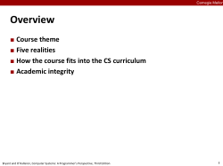 Introduction to Computer Systems 15-213/18-243, spring
