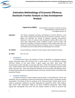 Estimation Methodology of Economic Efficiency: Stochastic Frontier