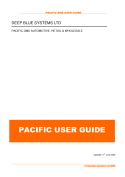 pacific user guide - Deep Blue Systems Ltd