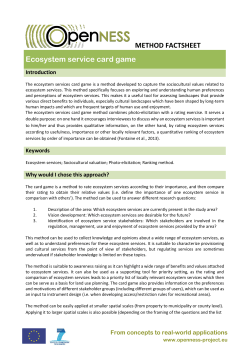 METHOD FACTSHEET Ecosystem service card game
