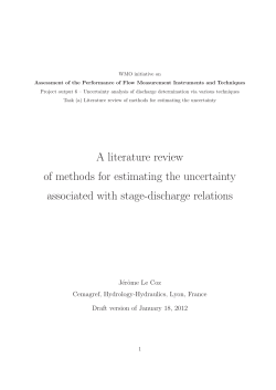 A literature review of methods for estimating the uncertainty