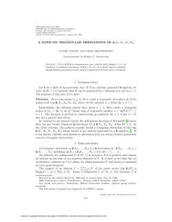 A NOTE ON TRIANGULAR DERIVATIONS OF k[X1,X2,X3,X4] 1
