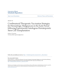 Combinatorial Therapeutic Vaccination Strategies for Hematologic