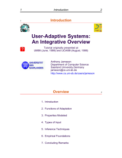 User-Adaptive Systems: An Integrative Overview