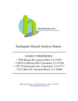 Earthquake Hazard Analysis Report