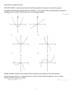Math 180 Unit 3 (chapter 5) Review MULTIPLE CHOICE. Choose