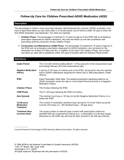 Follow-Up Care for Children Prescribed ADHD Medication