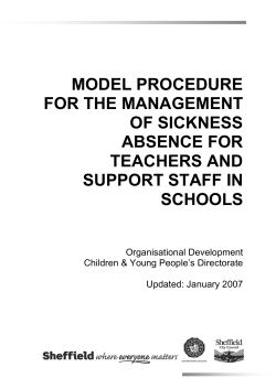 Management of Sickness Absence Procedure