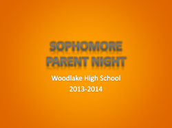 Sophomore Parent Night - Woodlake Union High School