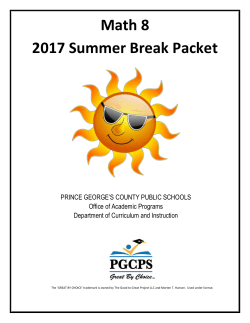 Summer Break Packet