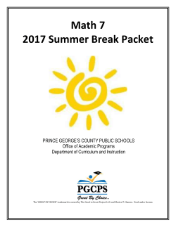 Summer Break Packet