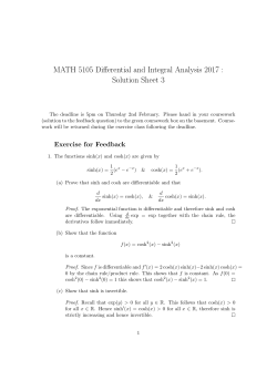 MATH 5105 Differential and Integral Analysis 2017