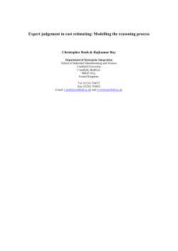 Expert judgement in cost estimating: Modelling the reasoning process