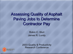 Assessing Quality of Asphalt Paving Jobs to Determine Contractor Pay