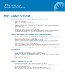 Team Captain Checklist