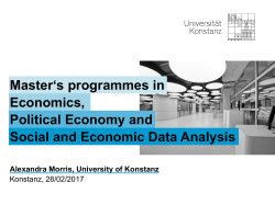 Master`s programmes in Economics, Social and Economic Data
