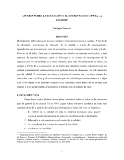 educaci&oacute;n para la calidad en la empresa y en la escuela