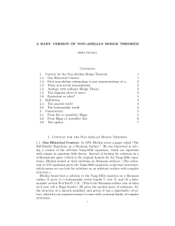 A BABY VERSION OF NON-ABELIAN HODGE THEOREM Contents