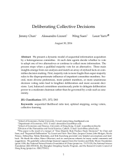 Deliberating Collective Decisions - Department of Economics