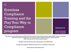 Errorless Compliance Training and the Play Your Way to