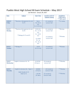 IB Exam Schedule for PWHS 2017