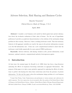 Adverse Selection, Risk Sharing and Business Cycles - ITAM