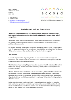 Beliefs and Values Education