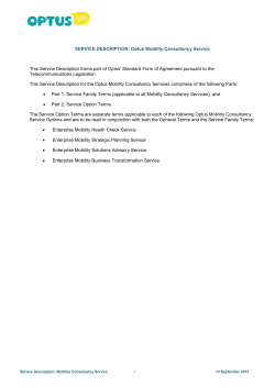 Optus Mobility Consultancy Service Description