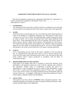Separation Agreement Fee Agreement