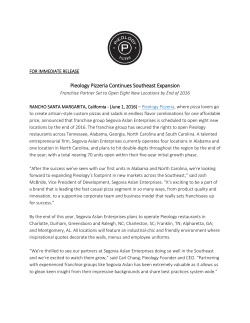 01/06/2016 Pieology Pizzeria Continues Southeast Expansion