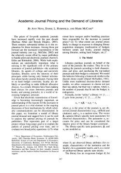 Academic Journal Pricing and the Demand of Libraries