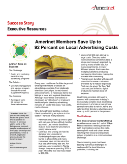 Amerinet Members Save Up to 92 Percent on Local Advertising