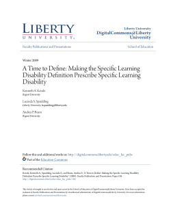 A Time to Define: Making the Specific Learning Disability Definition