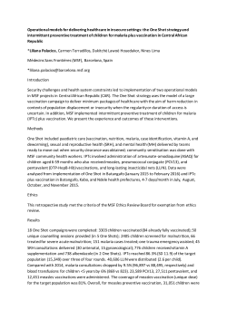 Operational models for delivering healthcare in insecure