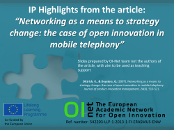 Networking as a Means to Strategy Change: The Case of Open