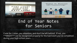 End of Year Notes for Seniors - Ozark R