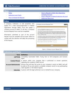 Completing the Company Account Request Form
