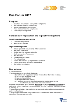 Bus Safety Forum 2017 - Transport Safety Victoria