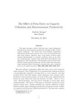 The Effect of Firm Entry on Capacity Utilization and Macroeconomic