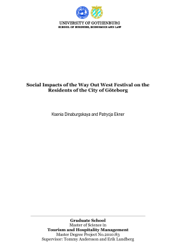 Social Impacts of the Way Out West Festival on the