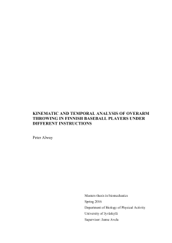 kinematic and temporal analysis of overarm throwing in finnish