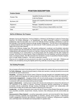 position description - Whitireia New Zealand