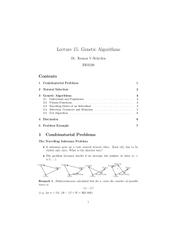 Lecture 15: Genetic Algorithms