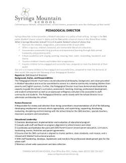 pedagogical director - Syringa Mountain School