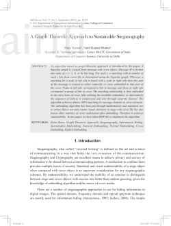 A Graph Theoretic Approach to Sustainable Steganography