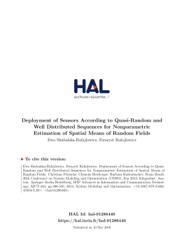 Deployment of Sensors According to Quasi-Random and - HAL
