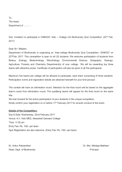 To, The Head, Department of &hellip;&hellip;&hellip;. Sub: Invitation to participate in