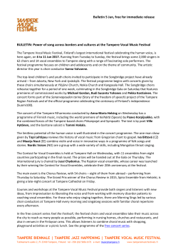 Power of song across borders and cultures at the Tampere Vocal