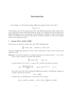 1 Linear First Order ODE