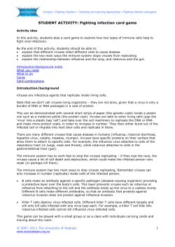 Fighting infection card game